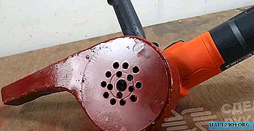 Homemade wind turbine nozzle on a small grinder