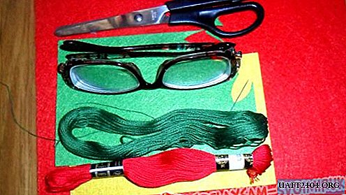 We sew a case for glasses made of felt