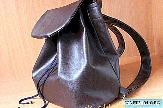 Sew a faux leather backpack