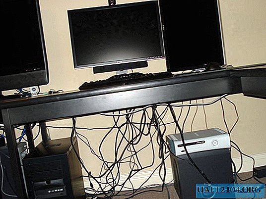 Hide the wires under the computer desk
