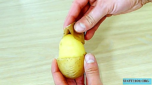 A way to quickly peel potatoes so that the peel itself peels off