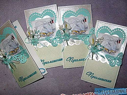 Wedding invitation with swans