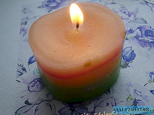 Candle made from wax crayons