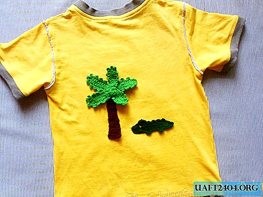 Apliques tropicais para camiseta de verão em crochê