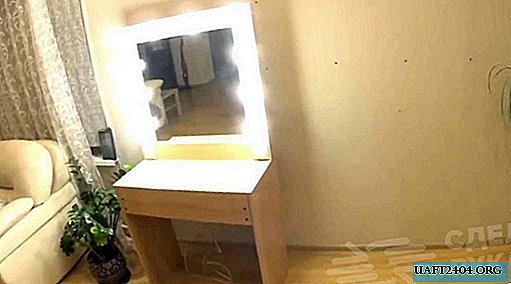 DIY dressing table with a mirror and backlight