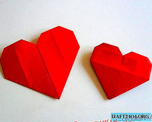 Valentine in the form of a heart made of paper