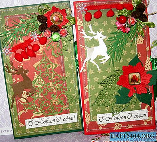 Cartões de Natal artesanais brilhantes