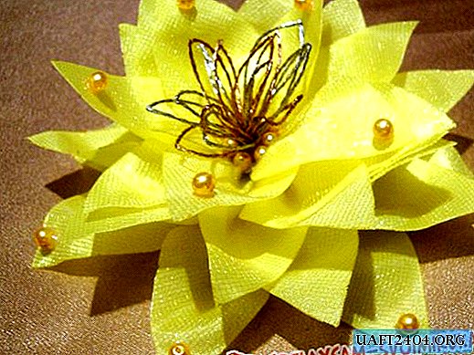 Hair clips from organza "Morning dew"