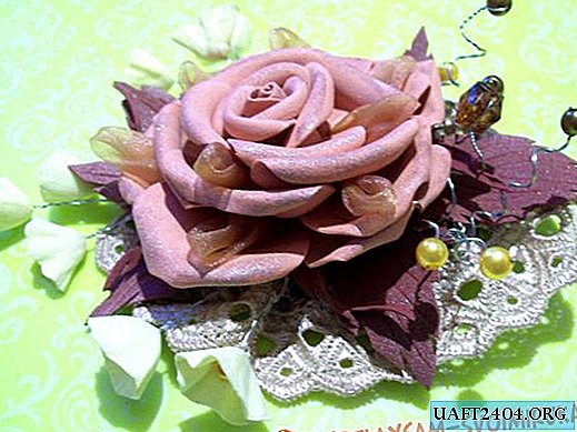 Boho rose hair clip made of foamiran